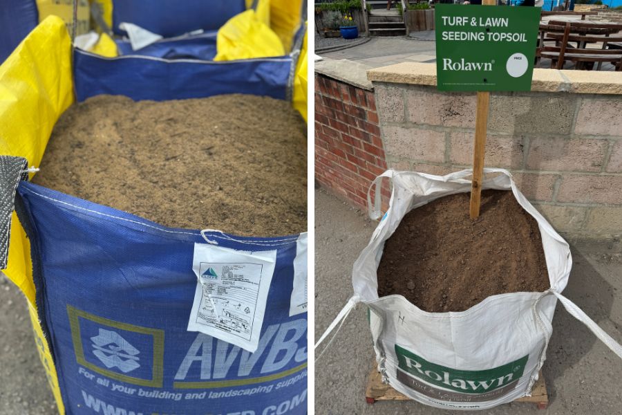 Topsoils from AWBS and Rolawn for laying new turf and seeding new lawns
